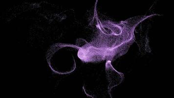 Abstract flying purple particles on a black background. Design. Spreading space dust in outer space. video