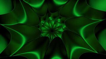 Green and pink background.Design.A bright rounded neon tunnel in abstraction that rotates in different directions. video
