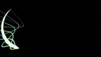 Bright drawings on a black background.Design.Bright lines that create patterns in animation that move and shine video