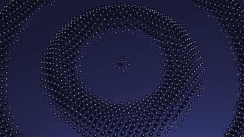 Abstract dark purple spreading circles of small metal balls one by one, seamless loop. Design. Moving round shaped objects of tiny dots. video