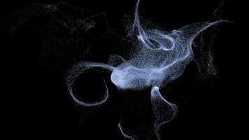 Dark background.Design.Blue sand in the animation that will create different patterns and fly because of the wind. video