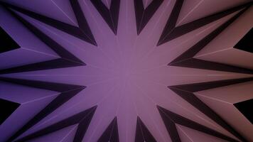 Animation with star pattern appearing in center. Design. Flashing star in kaleidoscopic pattern. Stylish star-shaped pattern video