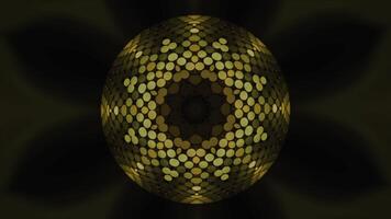 Kaleidoscope seamless loop pattern with multicolored motion graphics background. Media. Magic mandala with small circles. video