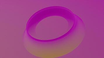 Visual illusion with circle. Design. Looped animation of spinning 3d ring. Stylish background with geometric circle and visual illusion or deception video