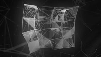 Gray and orange background. Motion. Bright thin lines make up geometric figures in abstraction and move on a light background. video