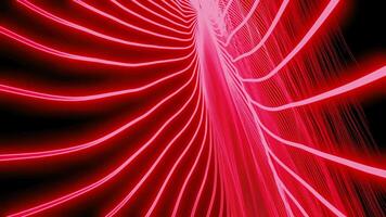 Neon 3d lines move in stream. Design. Abstract bright lines move alternately. Abstract lines like spine video