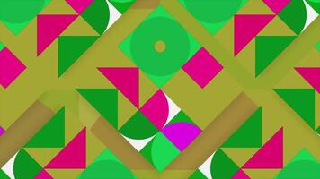 Flat figures transforming and changing color, seamless loop. Motion. Blinking flat geometric shapes. video