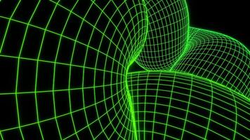 Black background. Design. Bright green lines in abstraction creating patterns and moving very quickly. video