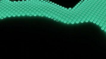 Abstract unusual spinning field of tiny bitcoin icons isolated on a black background, seamless loop. Design. Surface of round bitcoin symbols. video