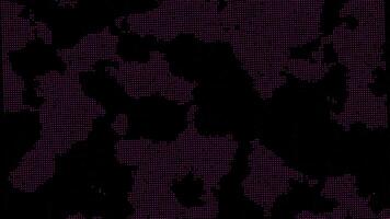 Abstract dark purple stains moving fast on a black background, seamless loop. Design. Old screen with glitch effect. video