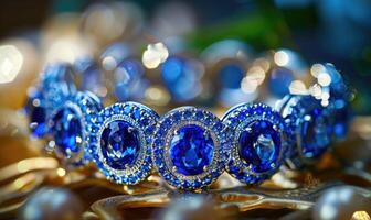 A bracelet crafted with sparkling sapphire gemstones photo