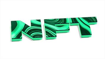 Abstract letters NFT. Motion. NFT crypto art sign, non fungible token of unique collectibles, blockchain and artwork selling technology concept symbol. video