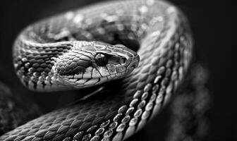 Snake and angular shapes monochrome background photo