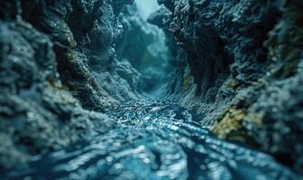 Seabed surface with mesmerizing caustic patterns photo