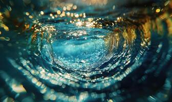 Seabed surface with mesmerizing caustic patterns photo