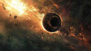 Solar System - Sun and galaxy in space. photo