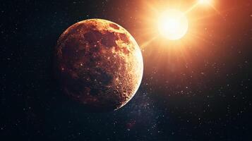 View of the planet Earth during a sunrise photo