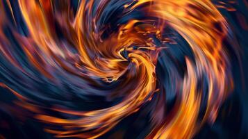 A swirl of fire and orange flames in a dark background, AI photo