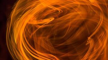 A close up of a fire ball with swirls and flames, AI photo