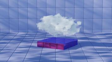 minimalistic depiction of a single cloud set against a pristine video
