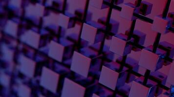 Simplified blockchain depicted through stylized geometric shapes, offering a modern and abstract representation of video
