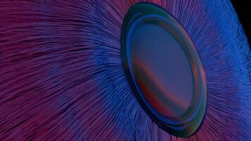 Vibrant and dynamic geometric shapes illuminated in neon colors, creating video