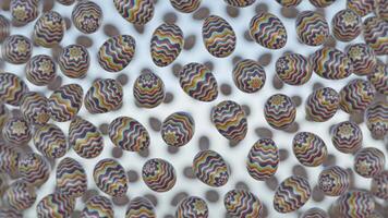 3D minimalist Easter egg design featuring a retro wave pattern, blending modern aesthetics with classic holiday charm video
