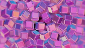 Simplified blockchain depicted through stylized geometric shapes, offering a modern and abstract representation of video