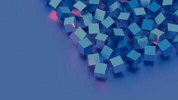Simplified blockchain depicted through stylized geometric shapes, offering a modern and abstract representation of video