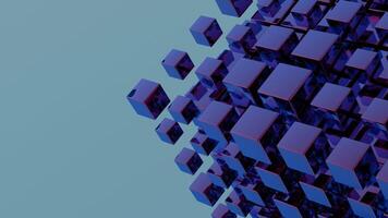 Simplified blockchain depicted through stylized geometric shapes, offering a modern and abstract representation of video