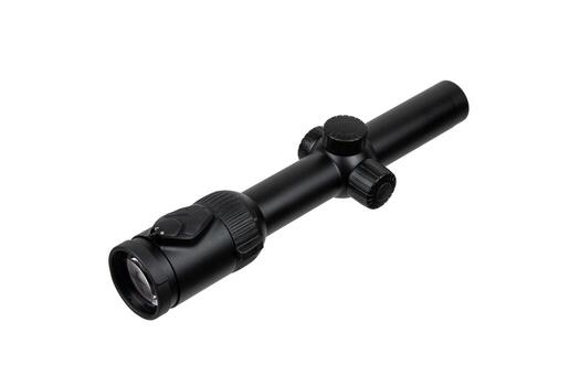 moderno francotirador alcance en un blanco atrás. óptico dispositivo para puntería y disparo a largo distancias foto