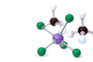 Simulate Shape of covalent molecules on white background. Soft and selective focus. photo