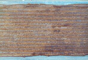 Old galvanized sheet background with rust pattern. Used for decorating the walls of restaurants, coffee shops, vintage style, cowboy style, backdrop. photo