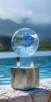 Binary Code Globe Hologram photo
