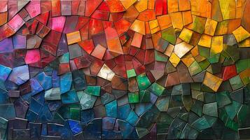 Harmonious Diversity - Vibrant Rainbow Mosaic Representing Unity and Strength in Differences photo