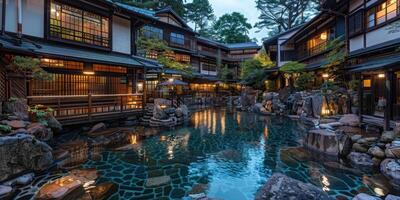 Japanese hot spring resort. photo