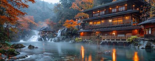 Japanese hot spring resort. photo
