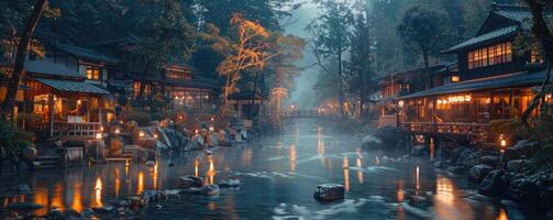 Japanese hot spring resort. photo