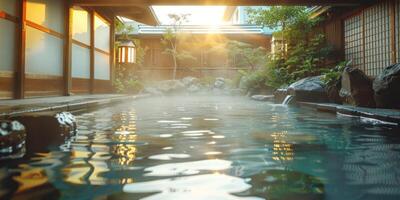 Japanese hot spring resort. photo