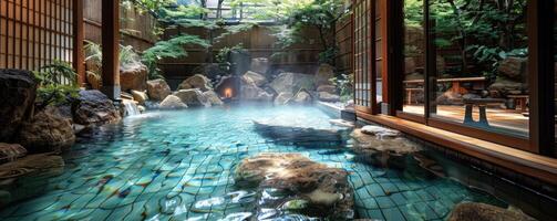 Japanese hot spring resort. photo