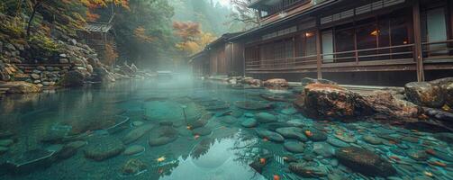 Japanese hot spring resort. photo