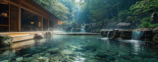 Japanese hot spring resort. photo