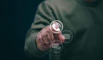 Customer service department and automated customer consultation hotline service provider To solve problems for customers, 24 hours 7 days worldwide online technical support. photo