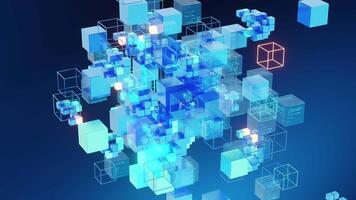 Abstract Big Data Cube Network Visualization video