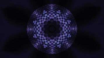 brilhando círculo com comovente caleidoscópico padronizar. meios de comunicação. hipnótico círculo com ponto padronizar. caleidoscópico estilo discoteca padronizar video