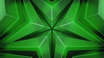 Dizzying pattern with star. Design. Looped 3d pattern with star and metallic texture. Background of moving hypnotic pattern with star video