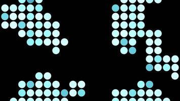 Black background and running animation. Design. A bright background on which white and pink particles run and flash in abstraction.They burn by changing the location. video