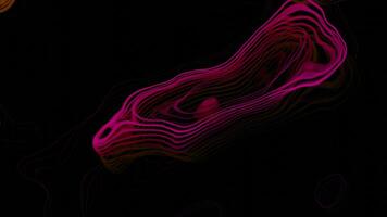 Black background.Design. Bright pink blots in 3d format that narrow and run over a dark background. video
