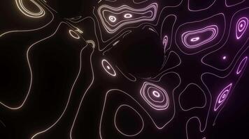 Black background.Design.An abstraction in which bright spots move and change their sizes. video