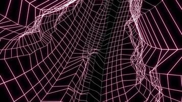 Dark background.Design.A bright cobweb pink corridor in abstraction that sways and moves. video